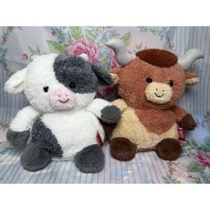 BumBumz‎ Plush Lot Conrad the Cow & Lexie The Texas Longhorn 8" Stuffed Animals